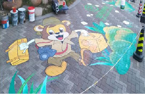 理塘夏季画地面彩绘会遇到的问题