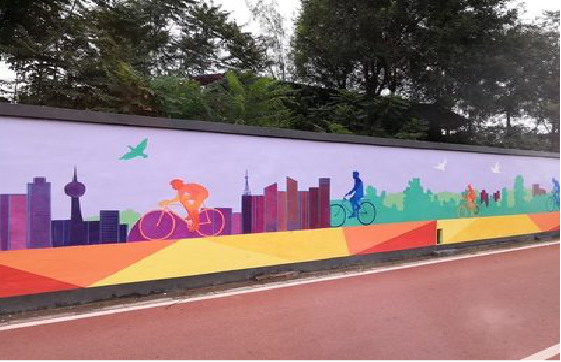 理塘墙体彩绘-围墙