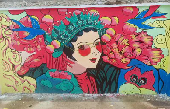 理塘墙体彩绘-网红墙