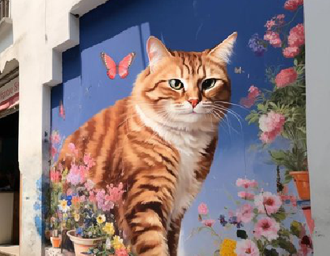 理塘自己绘制有个性的手绘墙