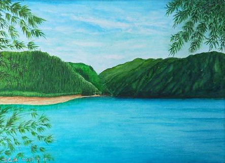 理塘在墙绘中，如何绘画绿水青山？