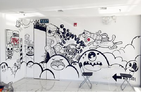 理塘手绘墙并非传统涂鸦。